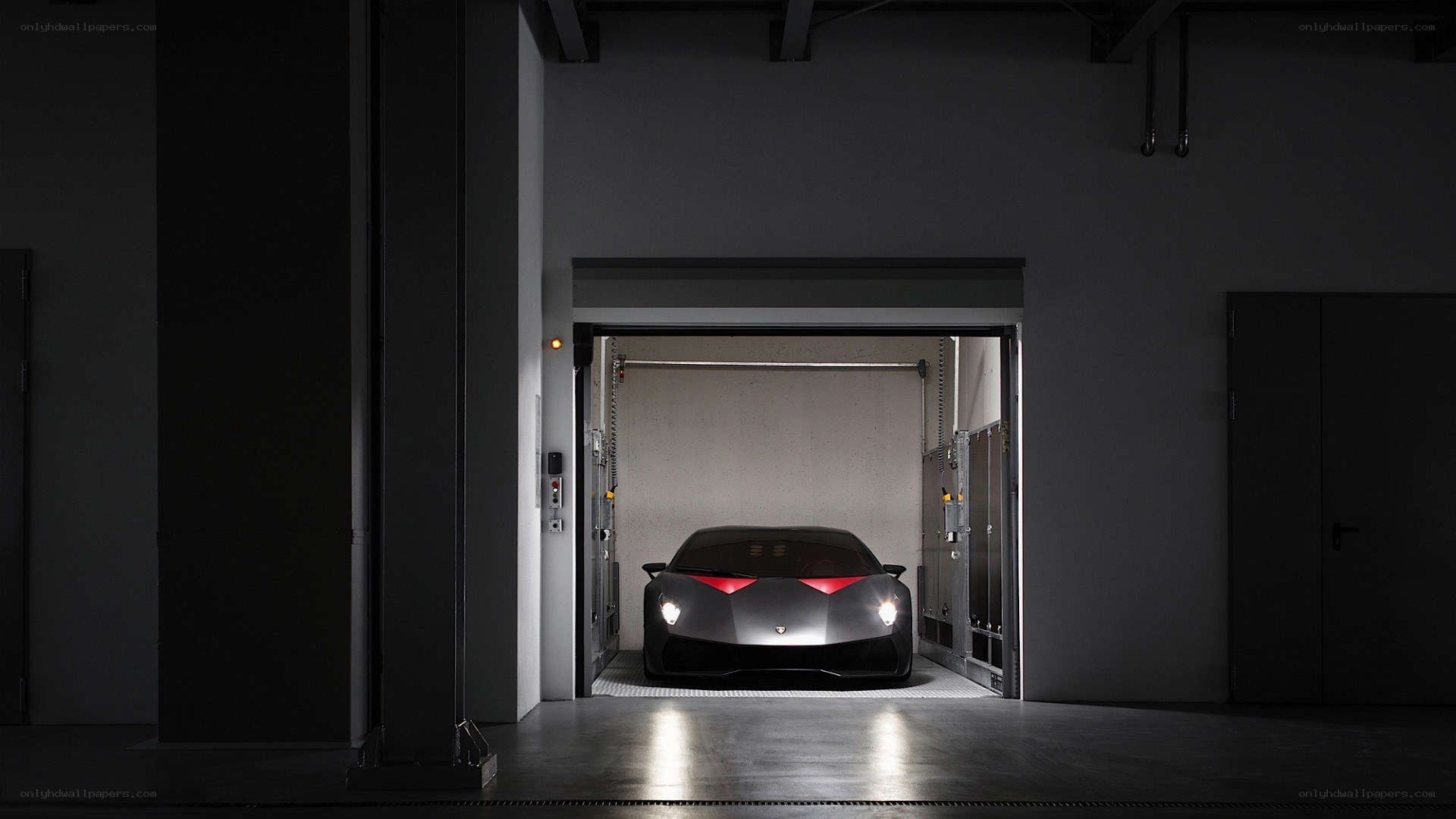 Lamborghini in garage