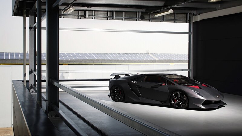 Lamborghini in modern garage