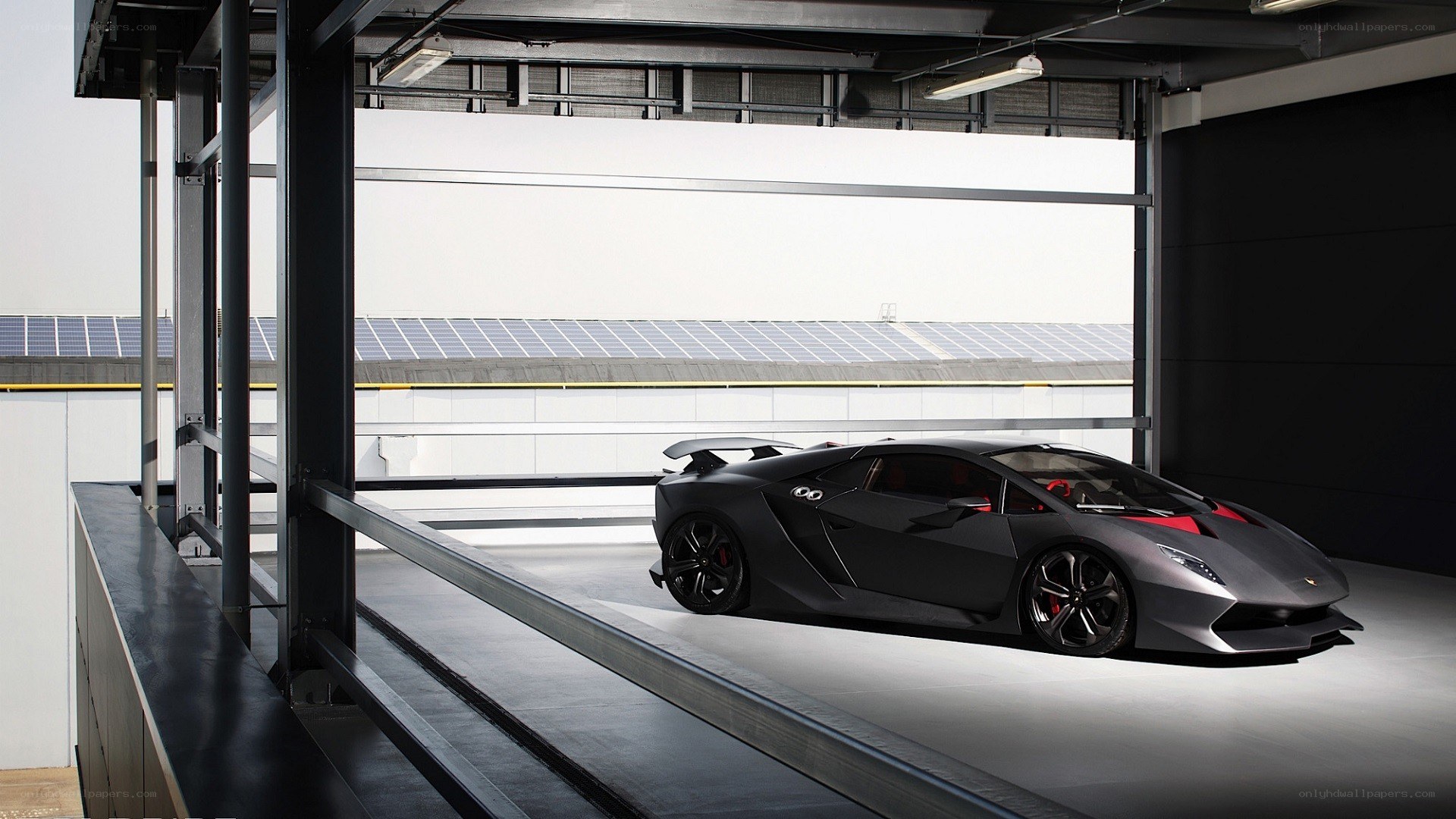 Lamborghini in modern garage