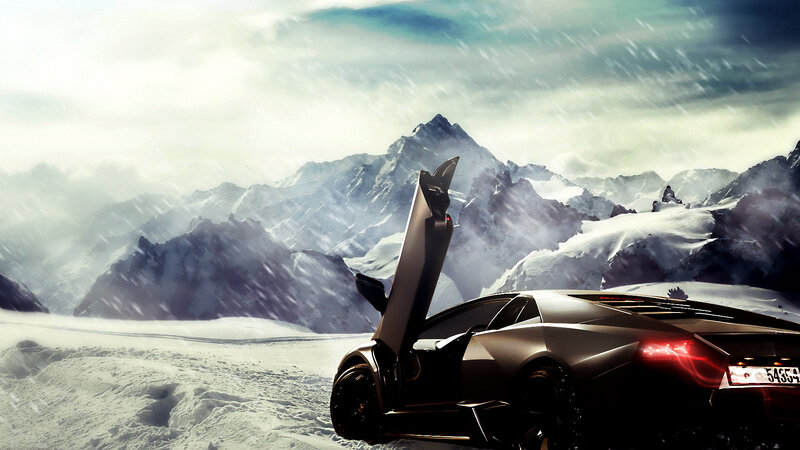 Lamborghini in Snow