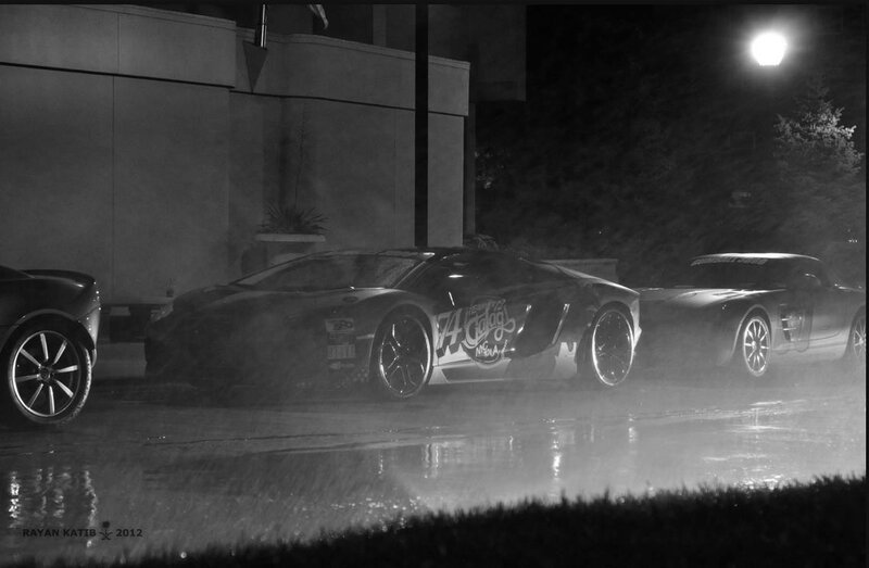 Lamborghini in the rain