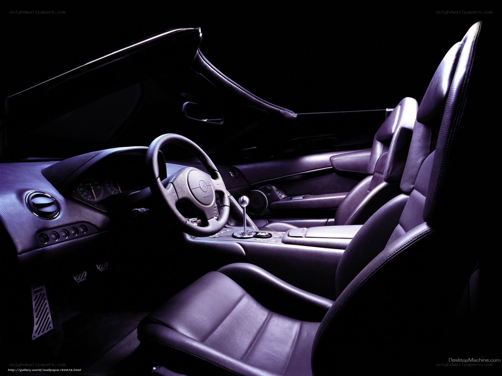 Lamborghini interior at night