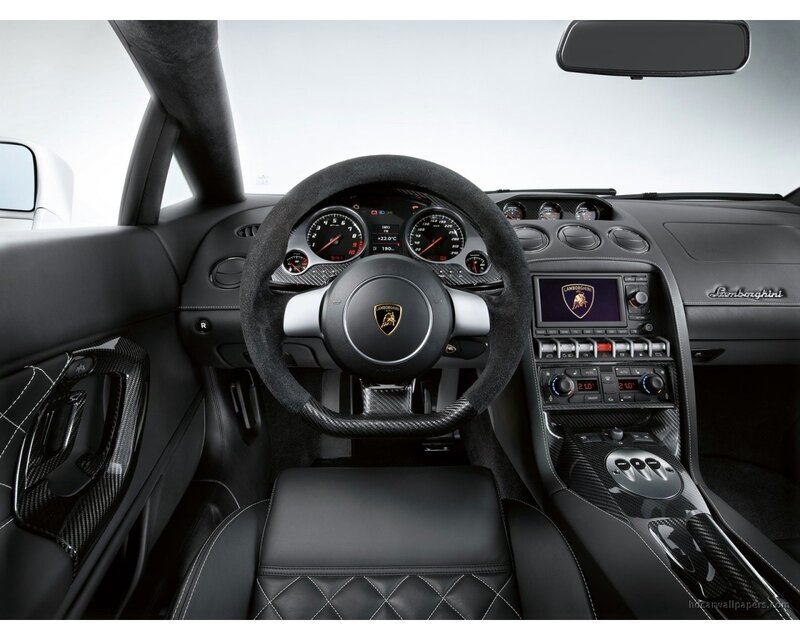 Lamborghini Interior — Black, Modern, Photograph, Steering Wheel, Dashboard