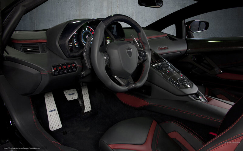 Lamborghini Interior — Black, Sleek, Photograph, Steering Wheel, Dashboard, Center Console