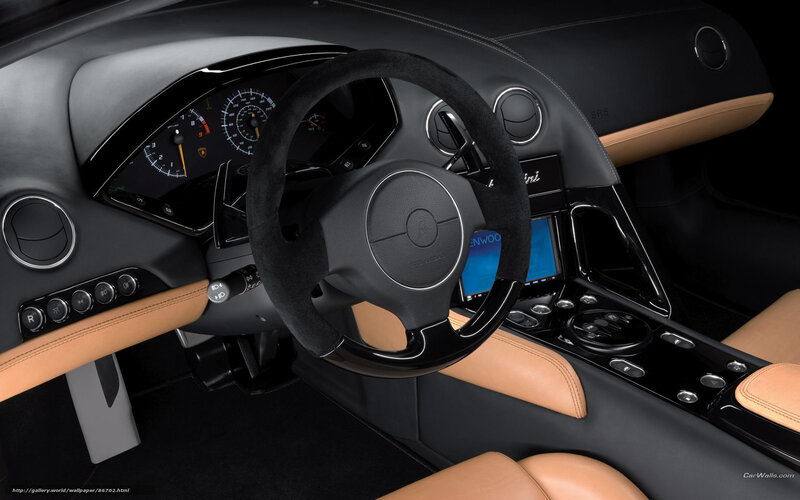 Lamborghini Interior — Black, Sleek, Photograph, Steering Wheel, Dashboard
