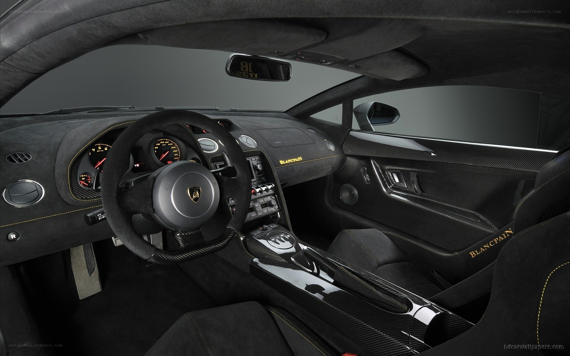 Lamborghini interior with carbon fiber