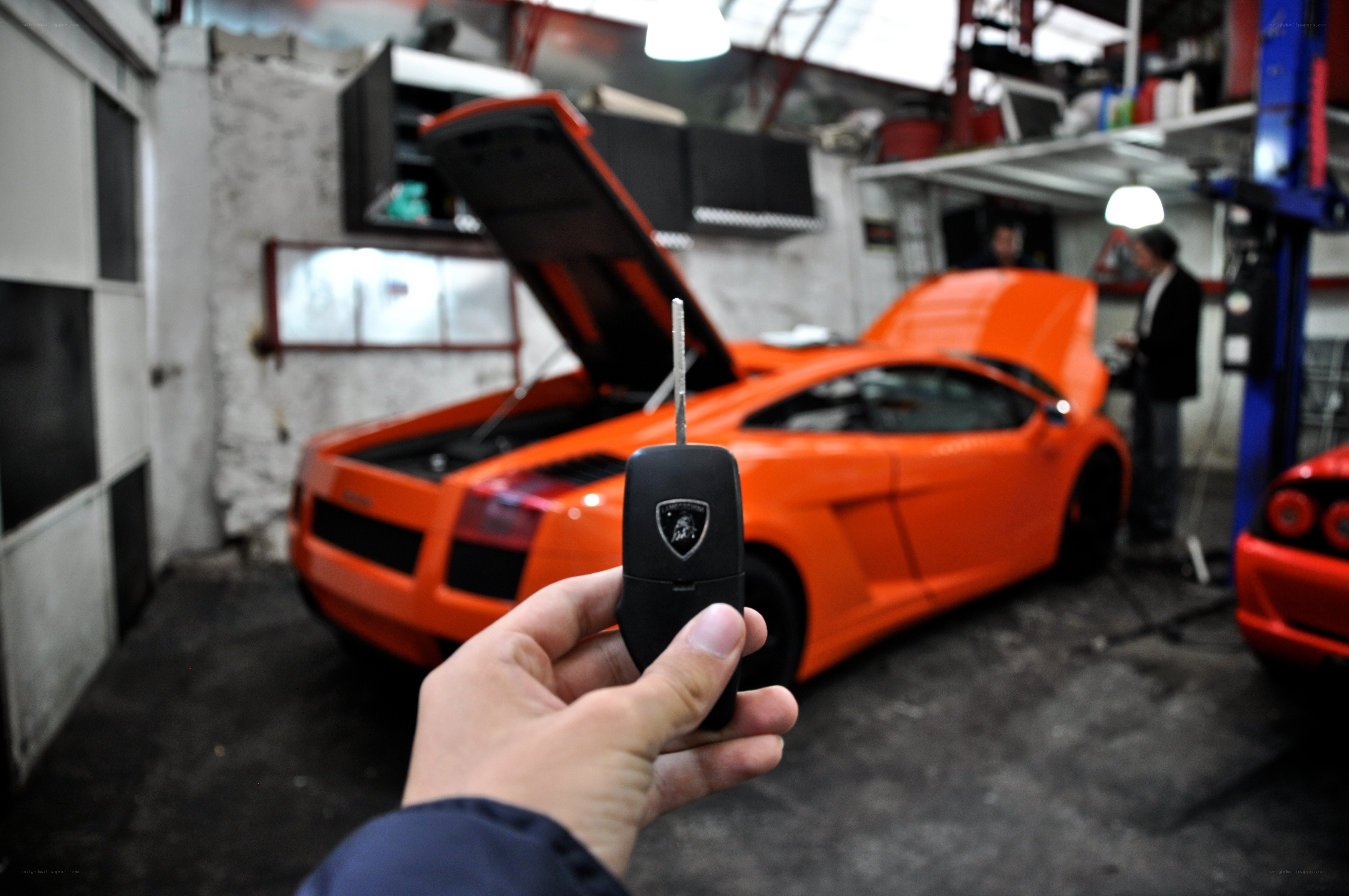 Lamborghini key in garage