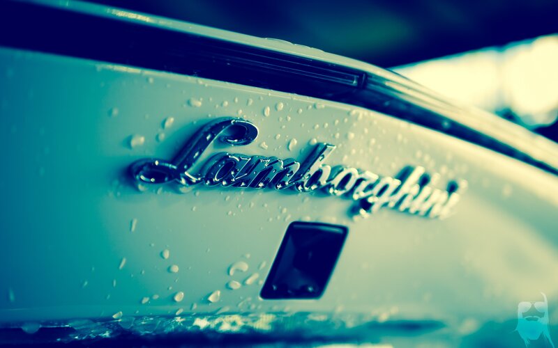 Lamborghini Logo on Car — Blue
