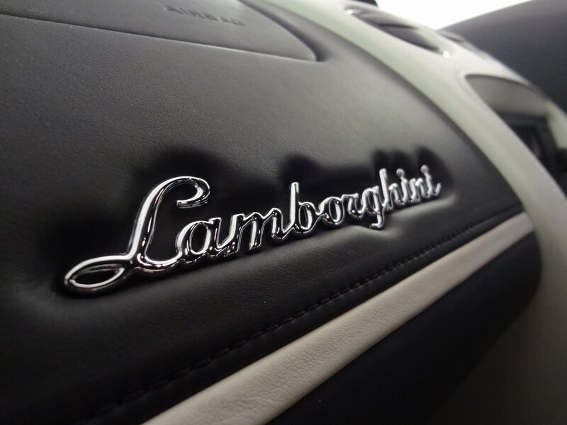 Lamborghini logo on car interior