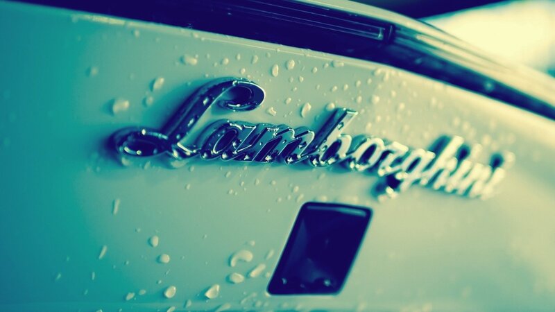 Lamborghini Logo on Car — Teal