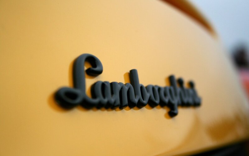 Lamborghini Logo on Car — Yellow