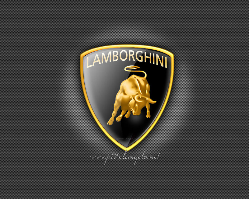 Lamborghini logo on carbon fiber