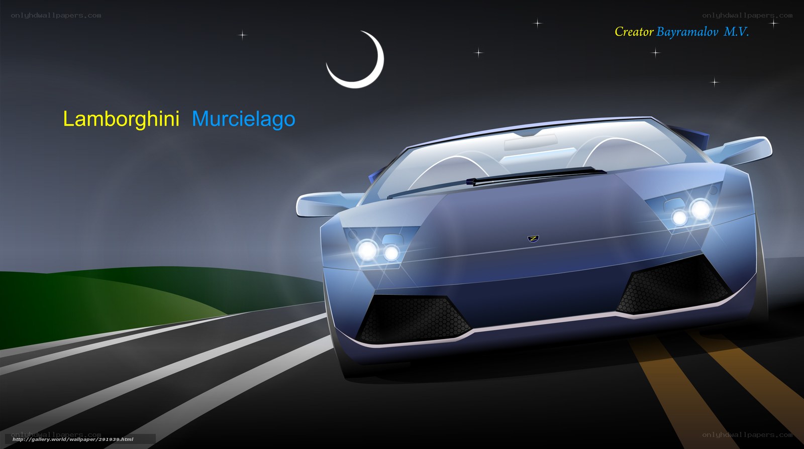 Lamborghini Murcielago at night