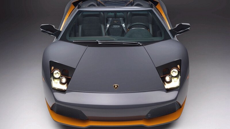 Lamborghini Murcielago — Gray, Dramatic, Photograph, Car, Headlights, Interior