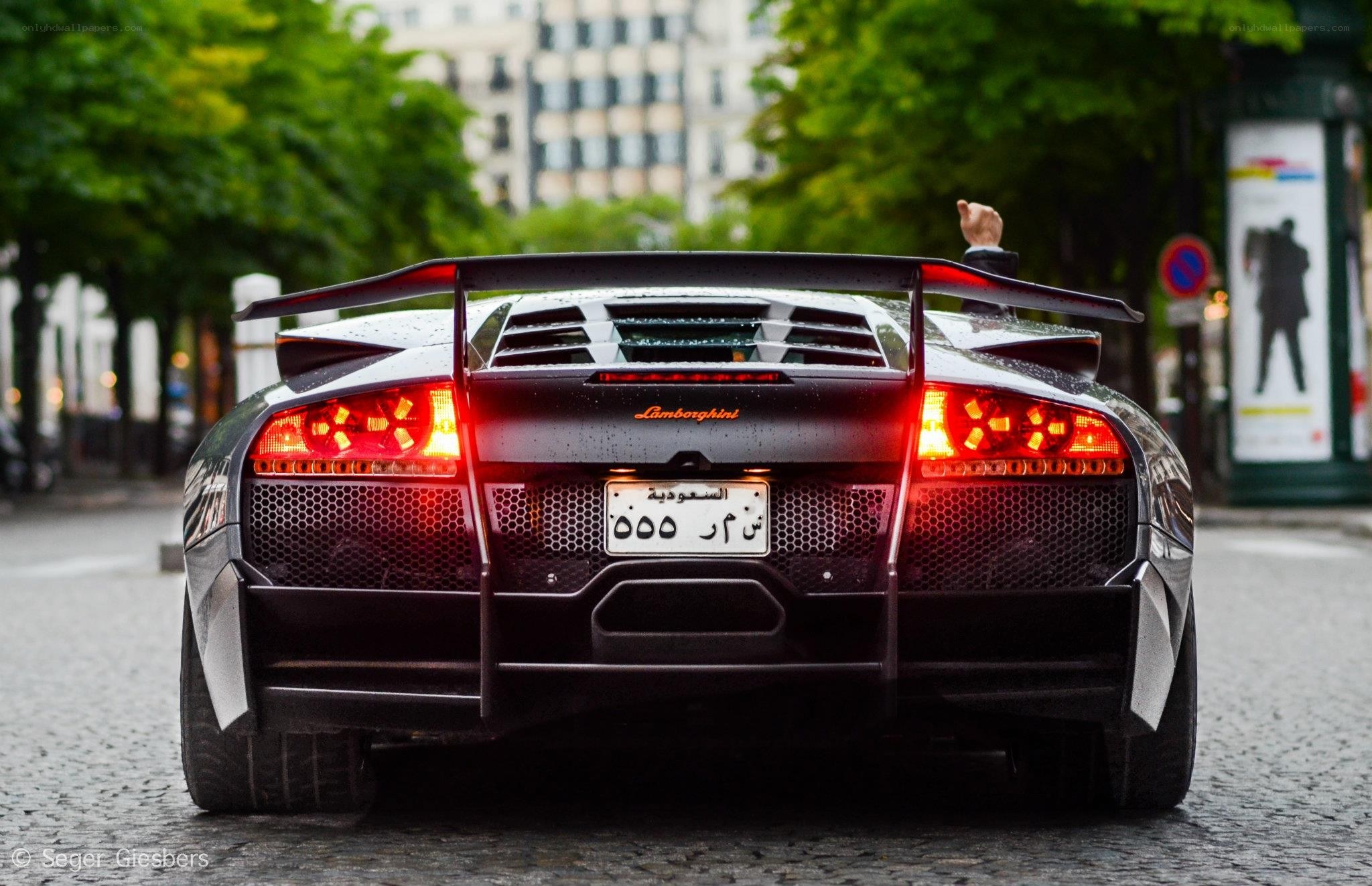 Lamborghini on a city street