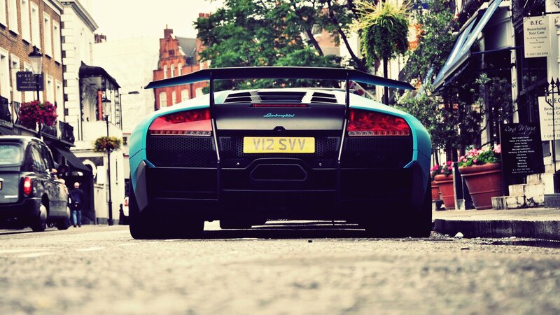 Lamborghini on a city street