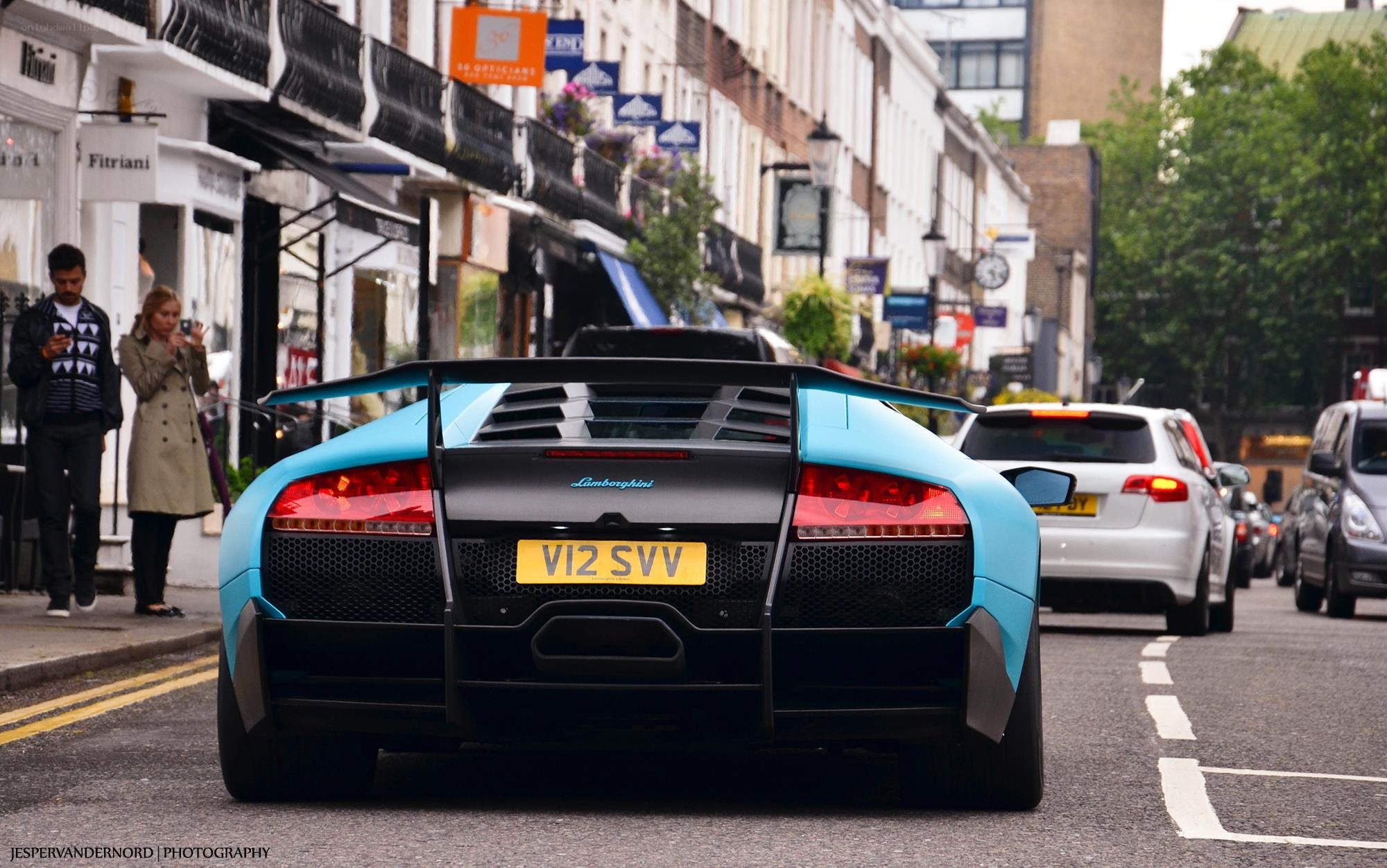 Lamborghini on a city street