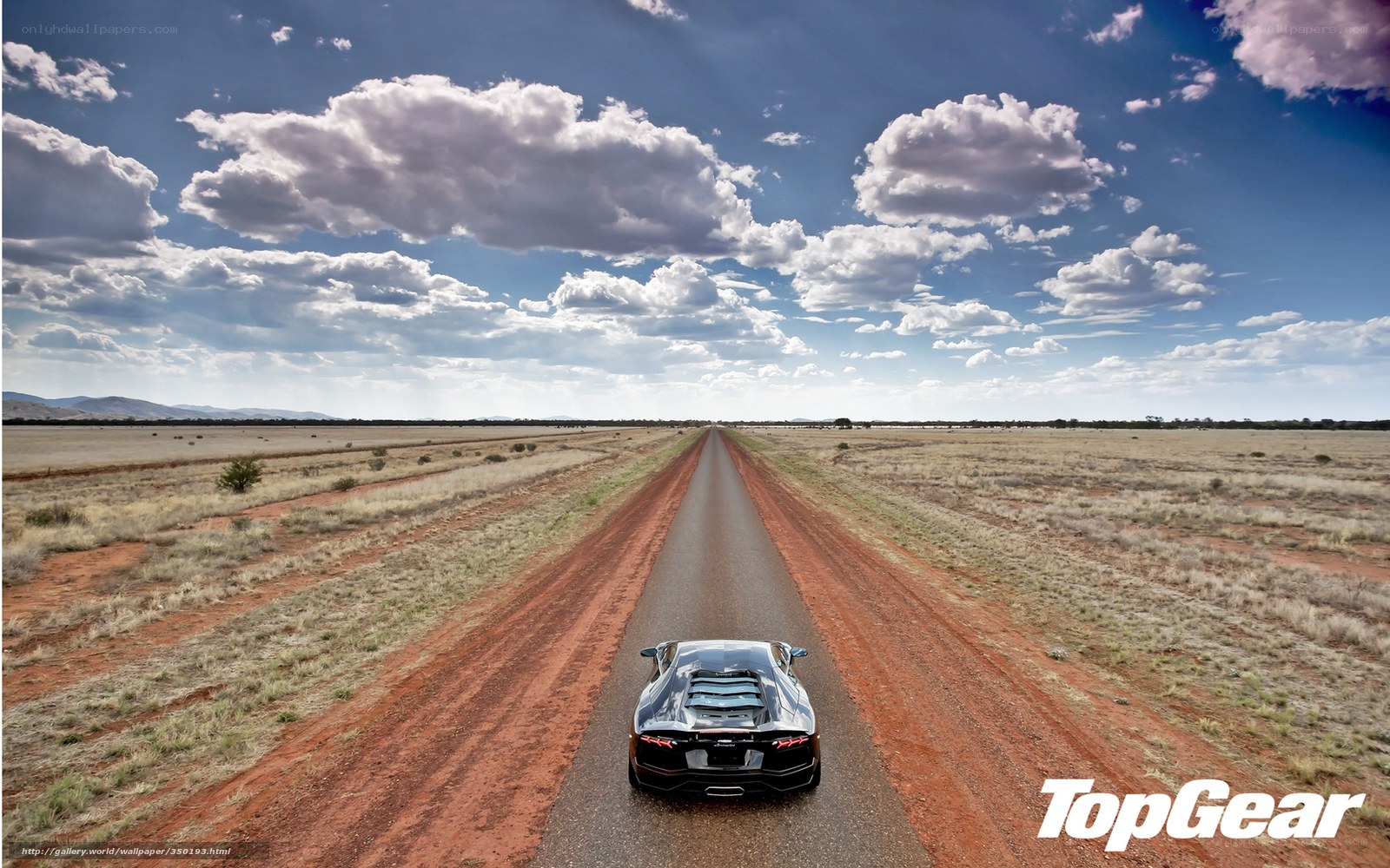Lamborghini on a desert road