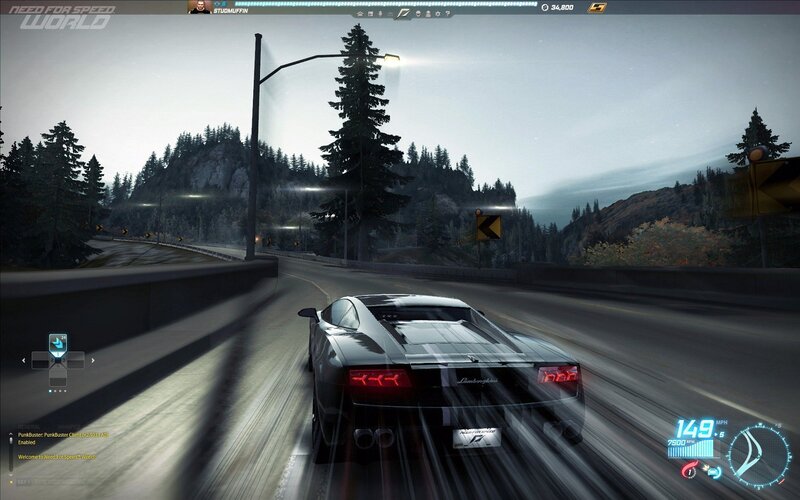 Lamborghini on a forest road