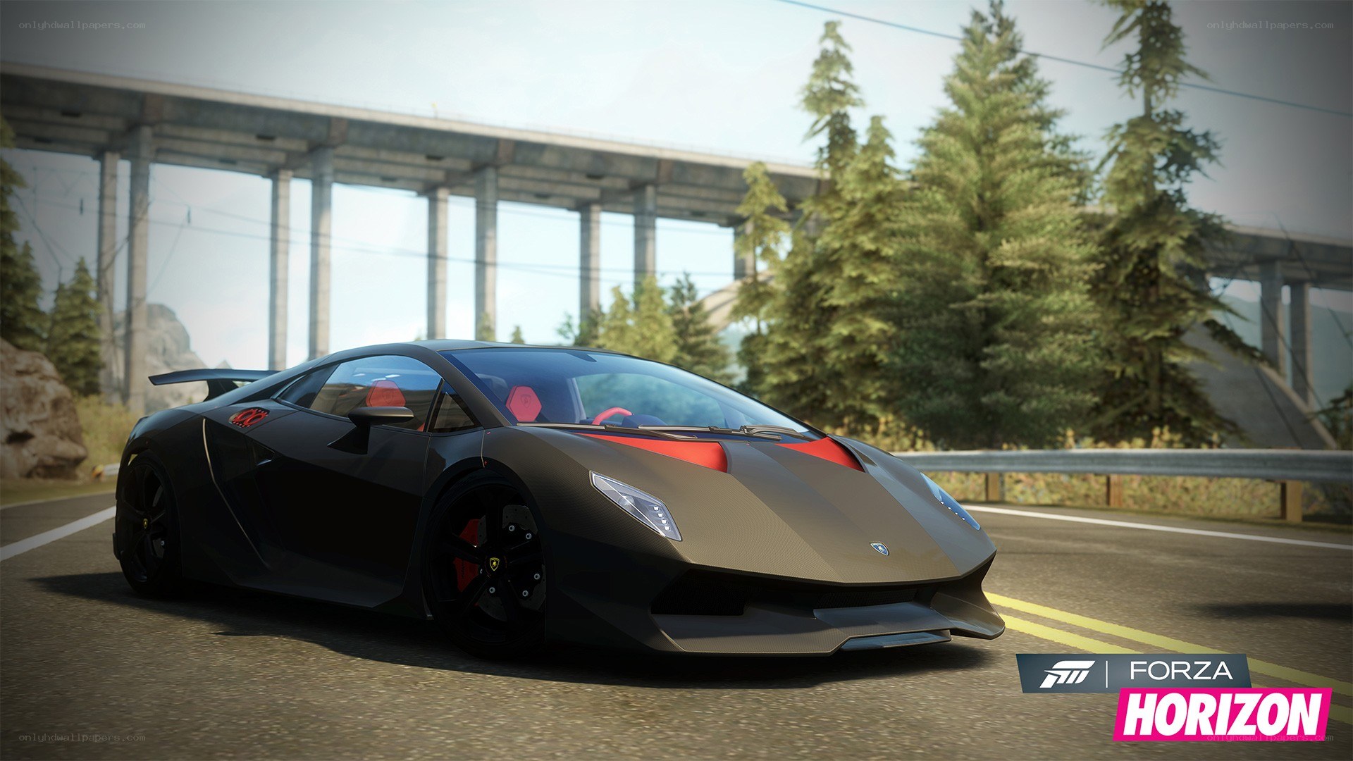 Lamborghini on a highway