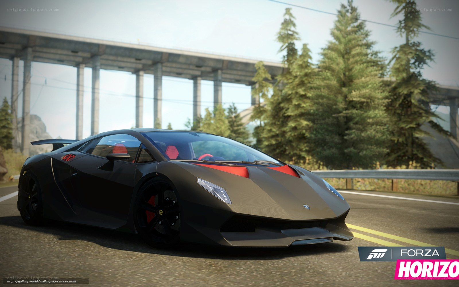 Lamborghini on a highway