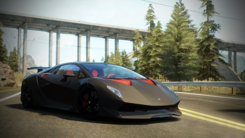 Lamborghini on a mountain road