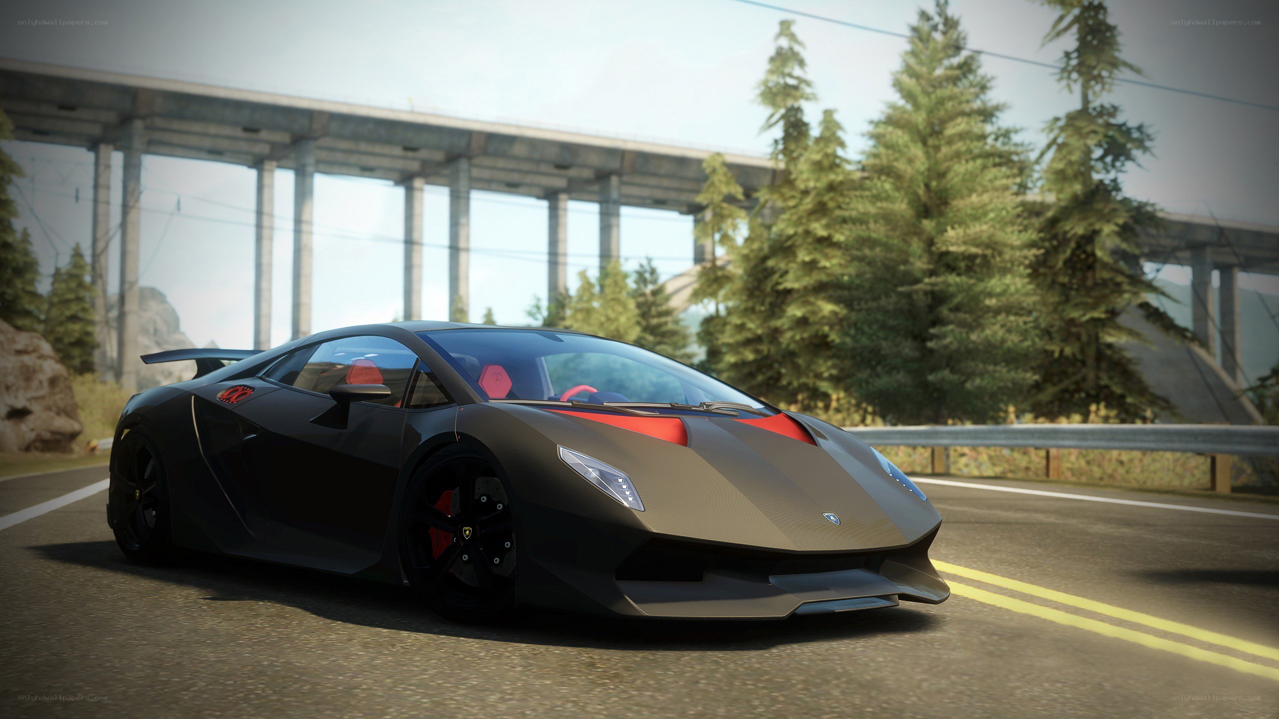 Lamborghini on a mountain road
