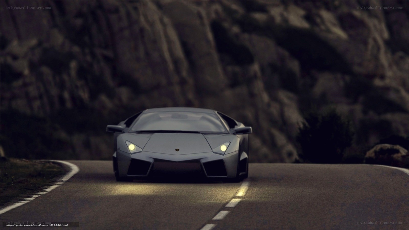 Lamborghini on a mountain road