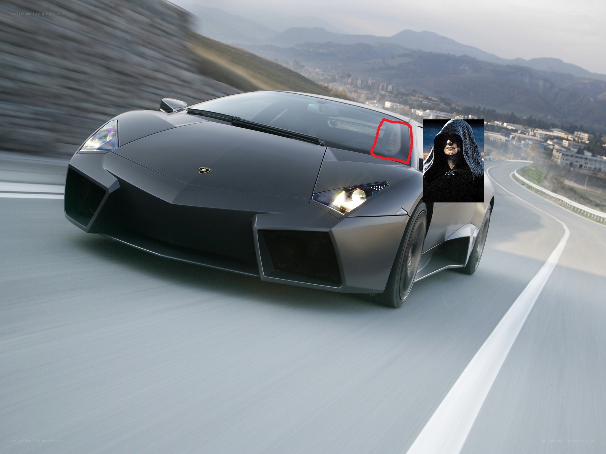 Lamborghini on a winding road