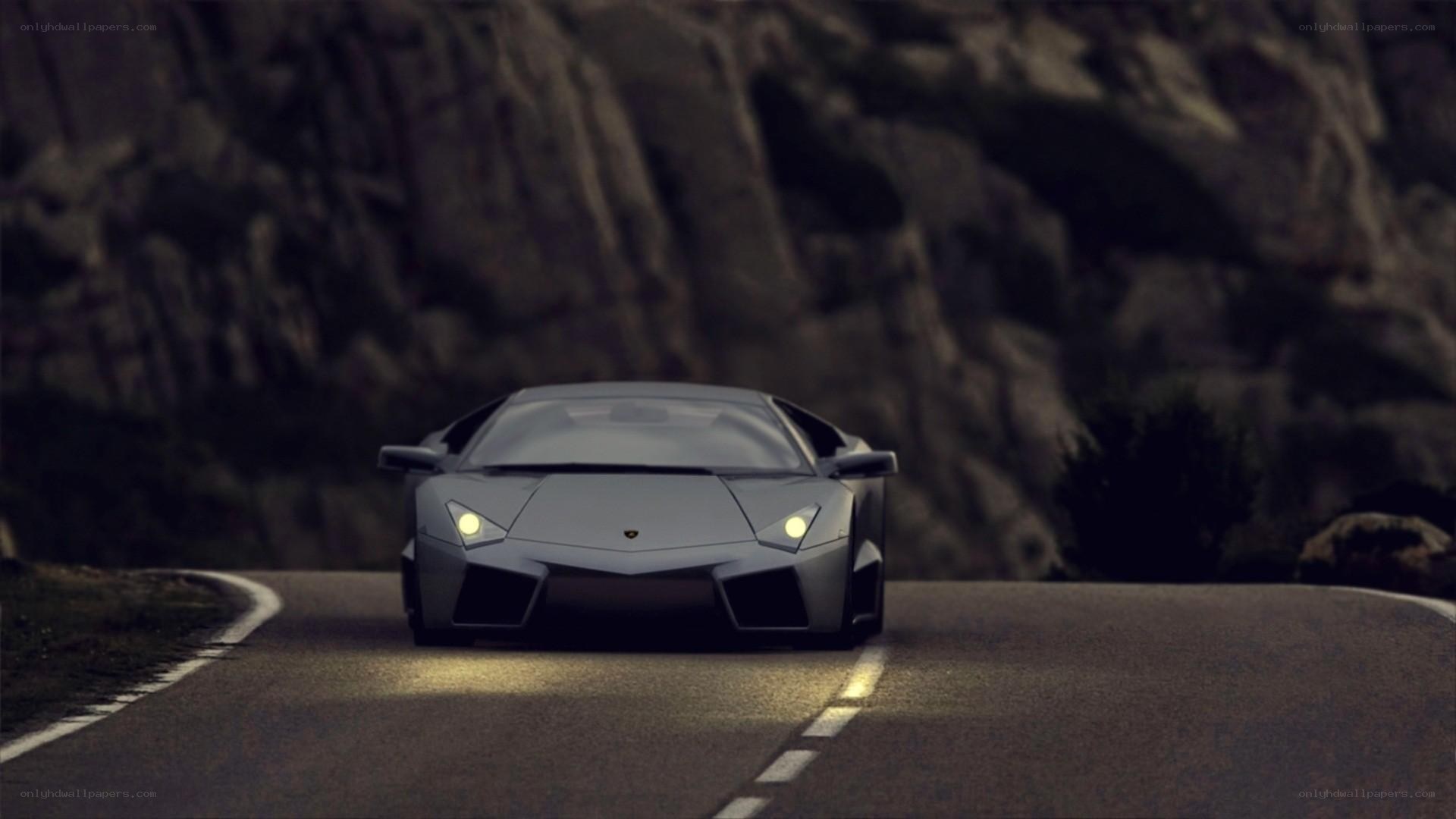 Lamborghini on a winding road