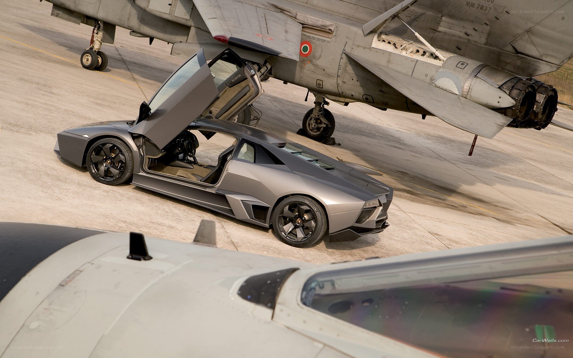 Lamborghini on airfield