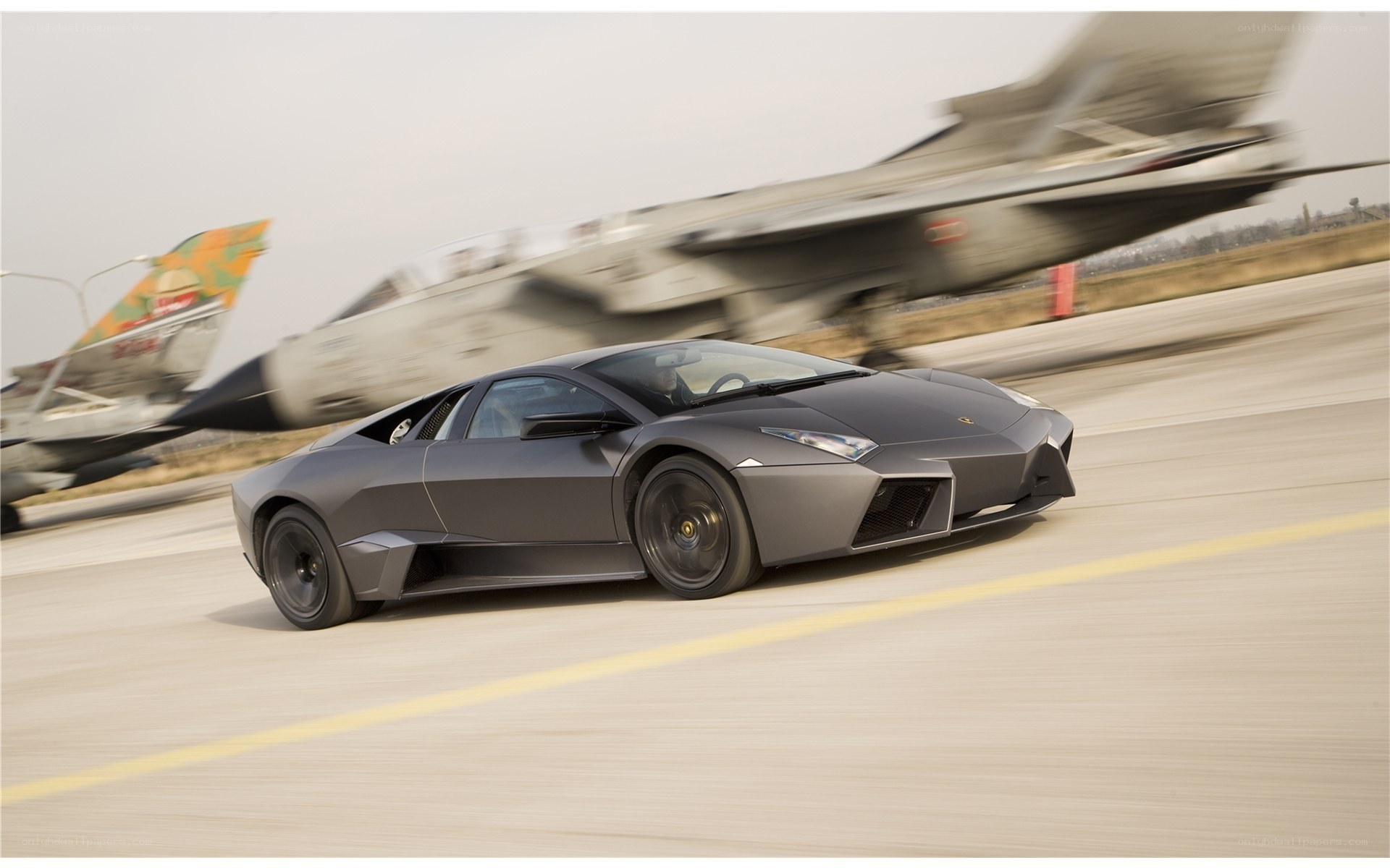 Lamborghini on airfield