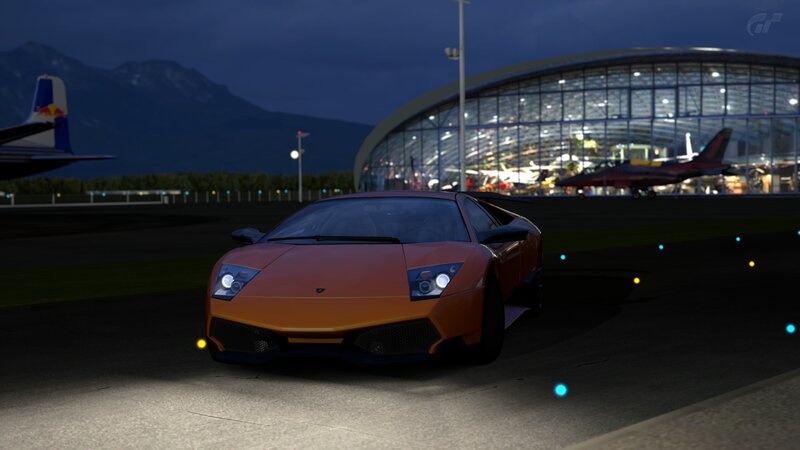 Lamborghini on airport tarmac