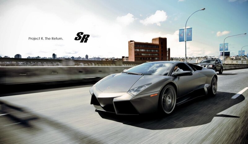 Lamborghini on city highway