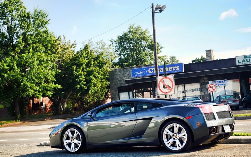 Lamborghini parked on street