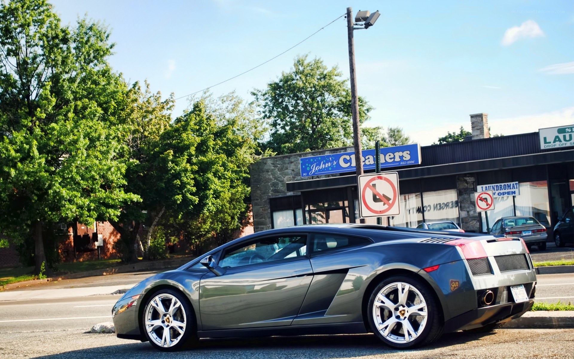 Lamborghini parked on street