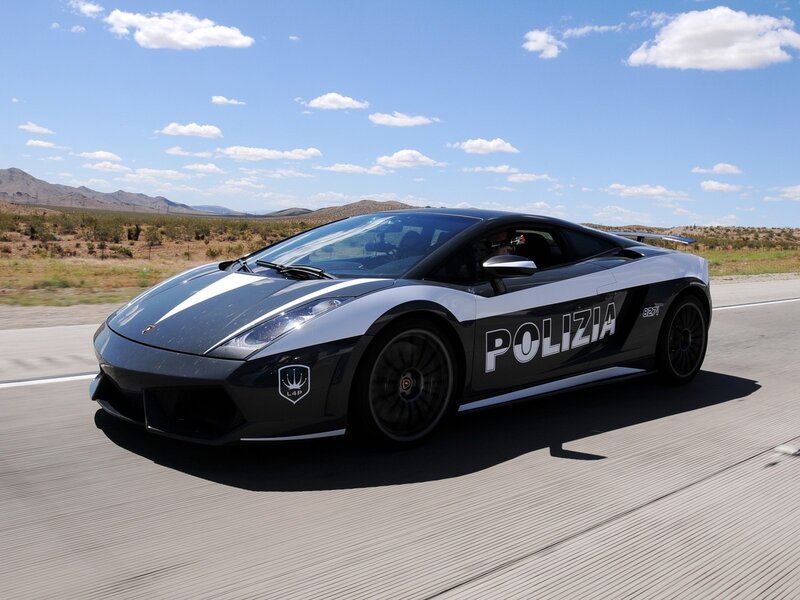 Lamborghini police car on road