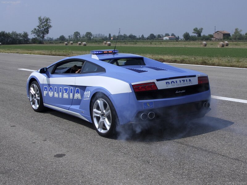 Lamborghini police car on track