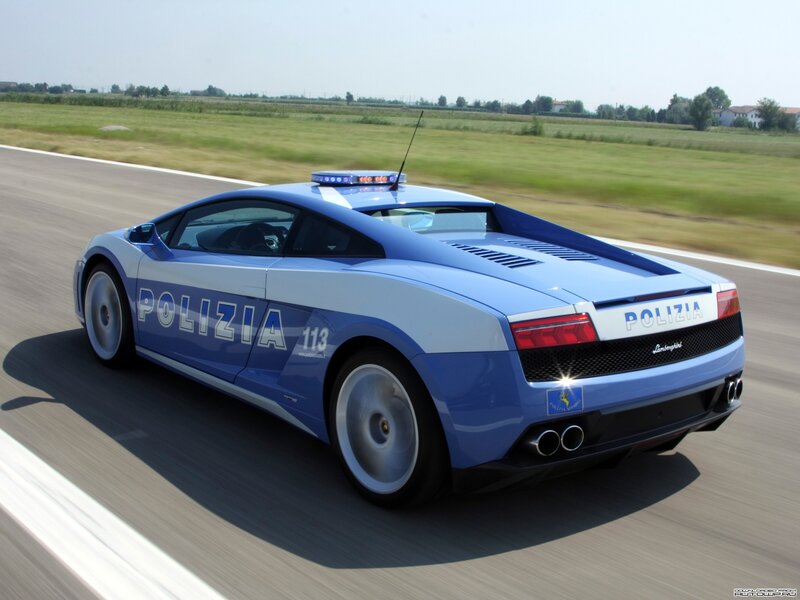 Lamborghini police car on track