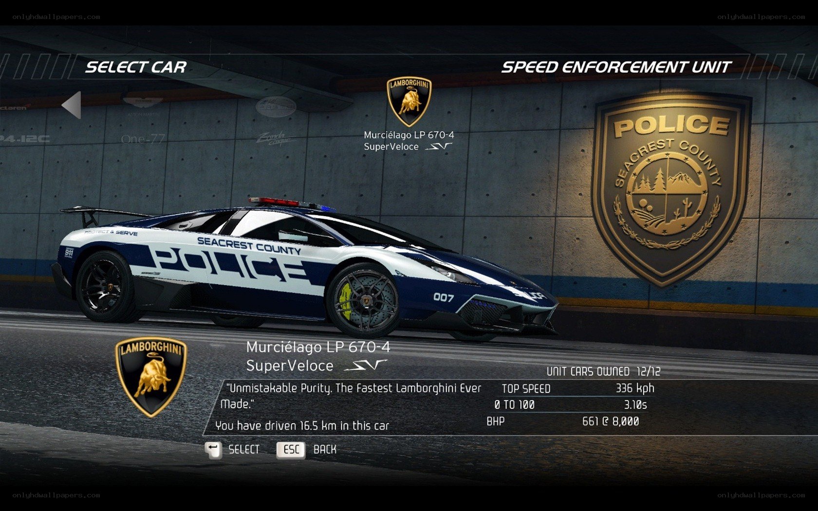 Lamborghini police car selection