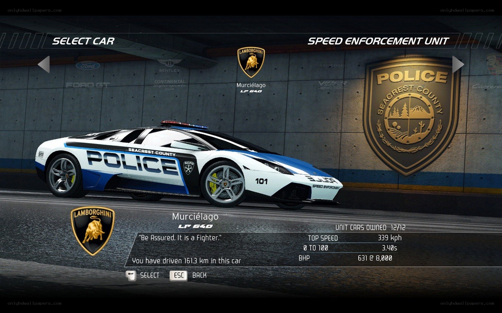 Lamborghini police car selection