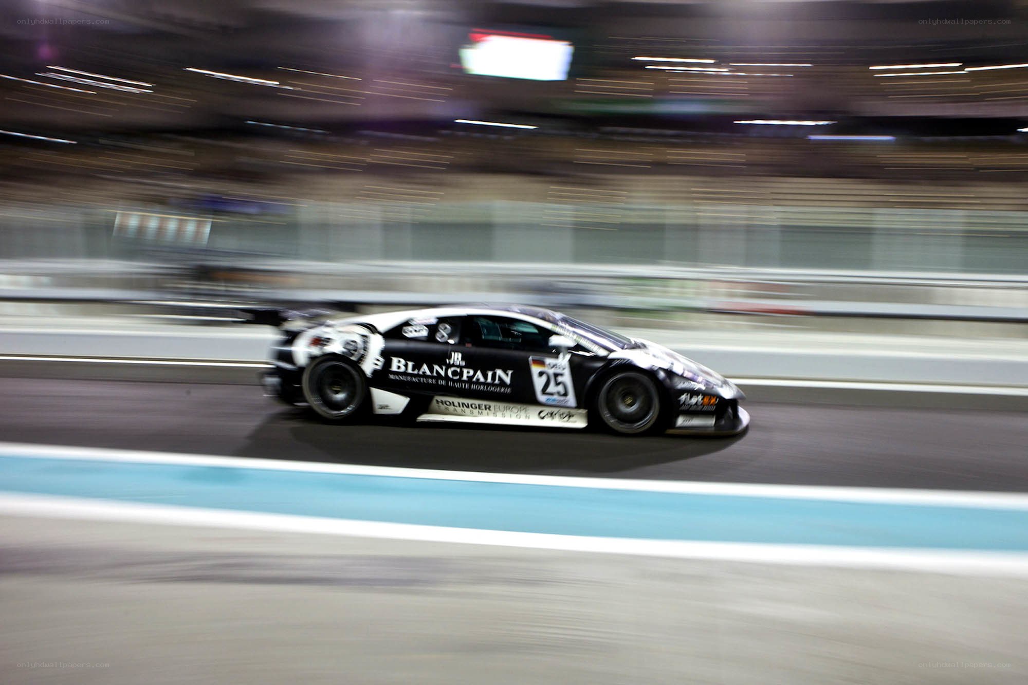Lamborghini race car in motion