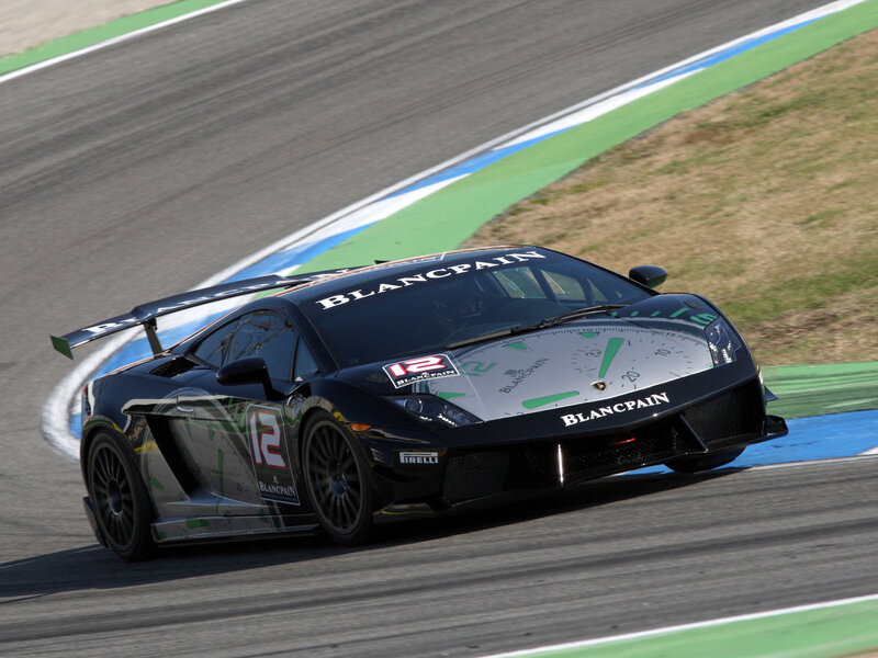 Lamborghini race car on track