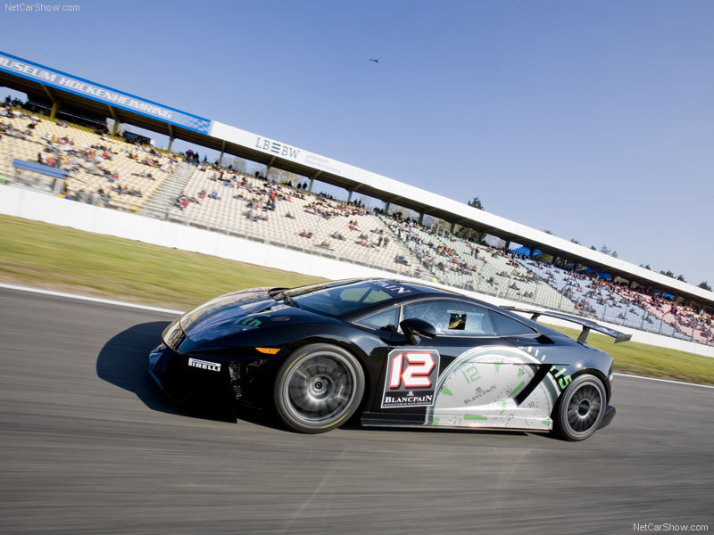 Lamborghini race car on track