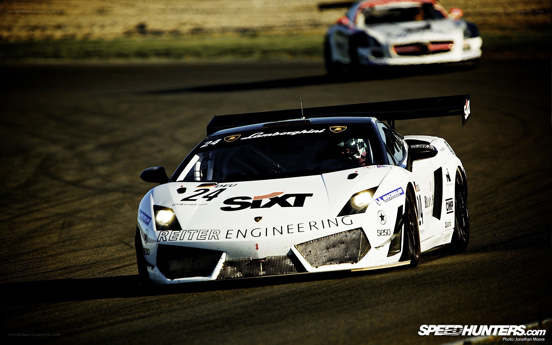Lamborghini race car on track