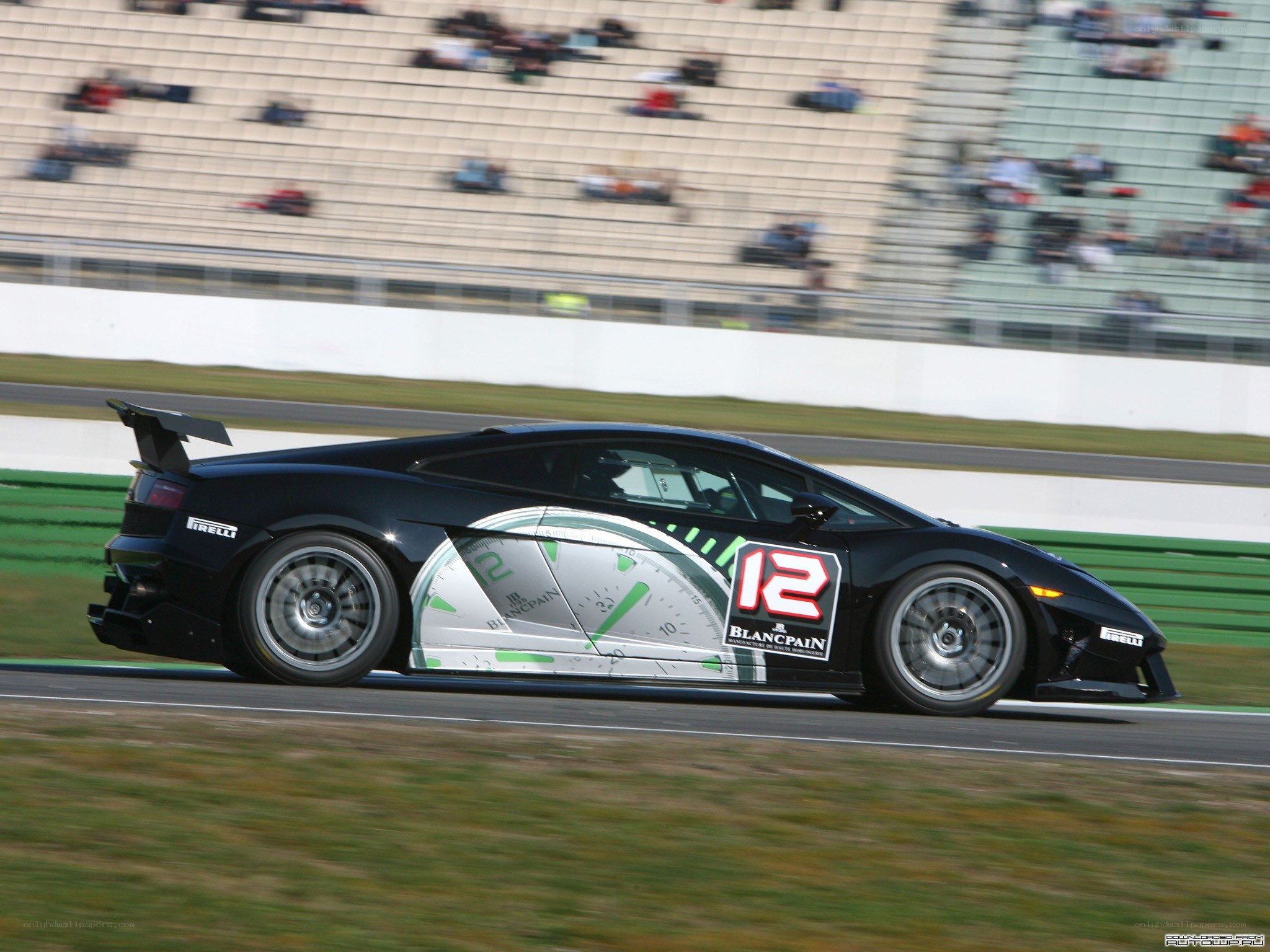 Lamborghini race car on track