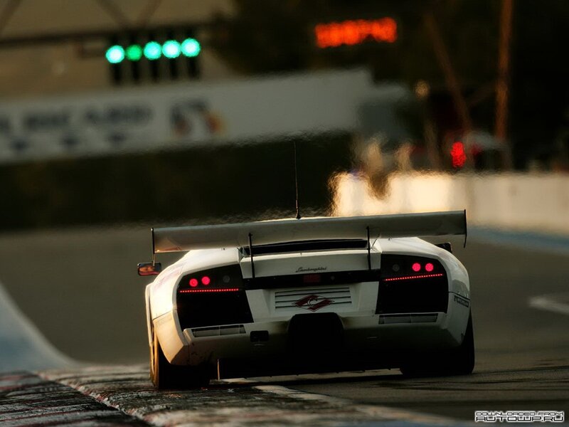 Lamborghini race car on track