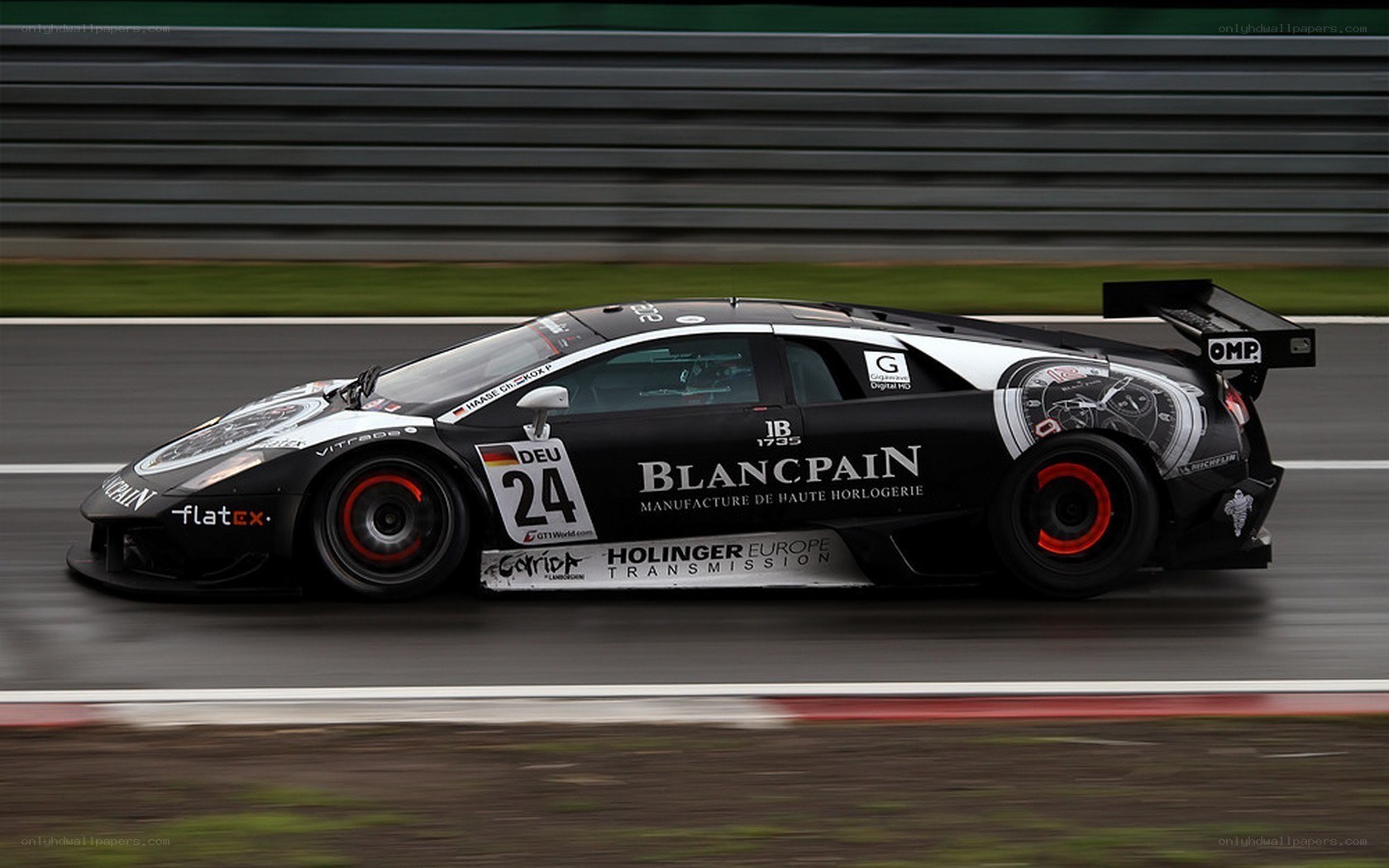 Lamborghini race car on track
