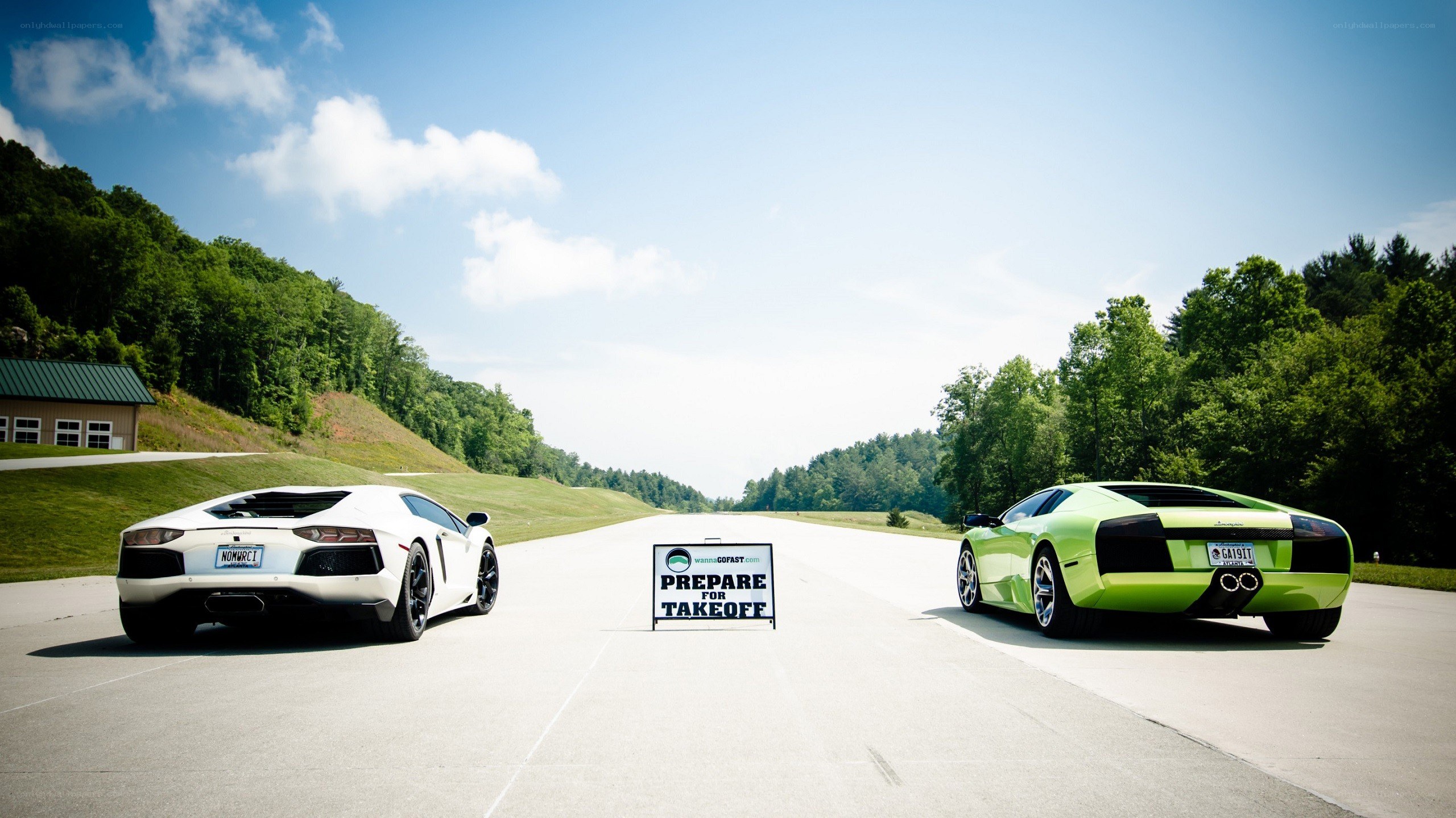 Lamborghini race on a track