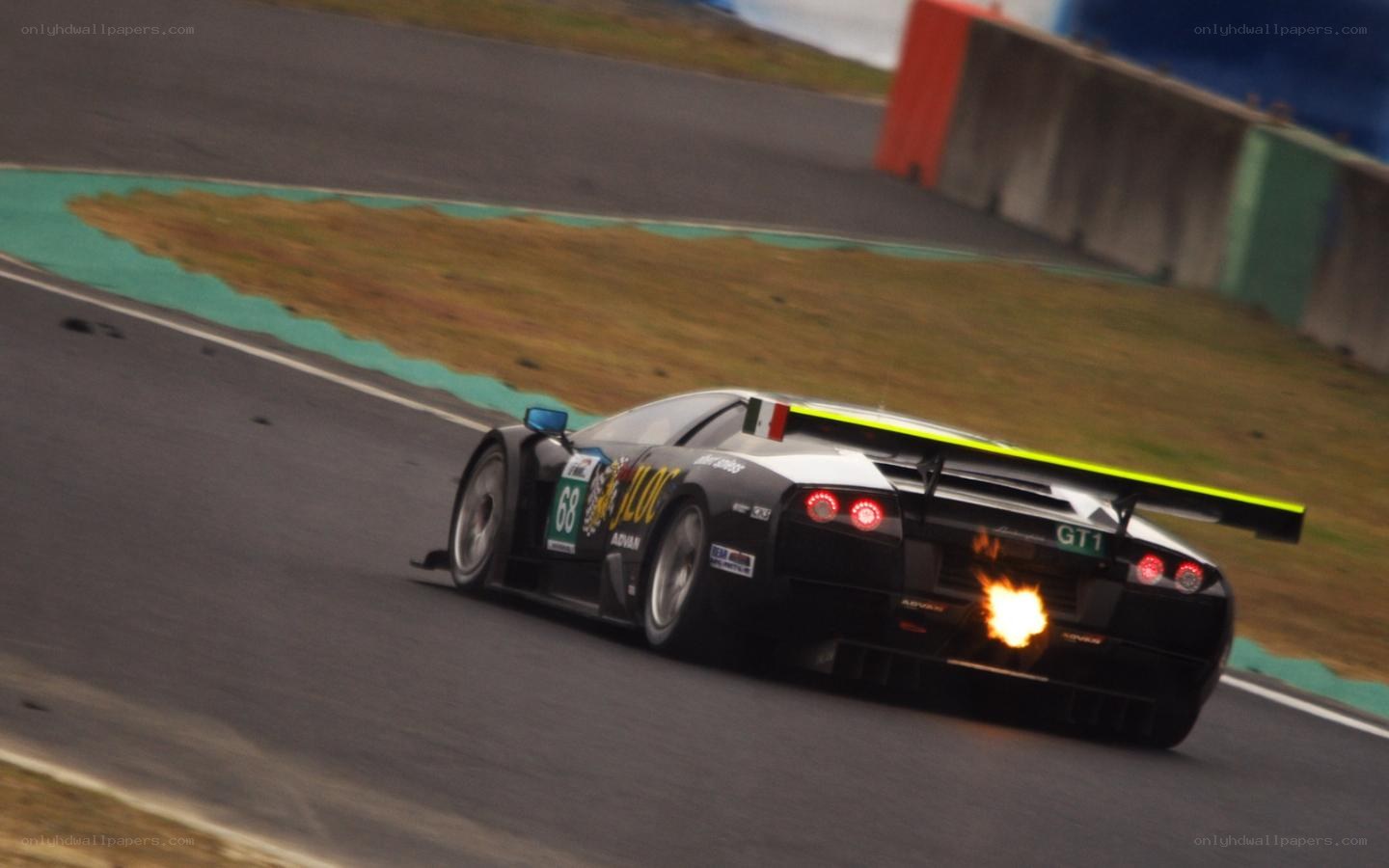 Lamborghini racing on track